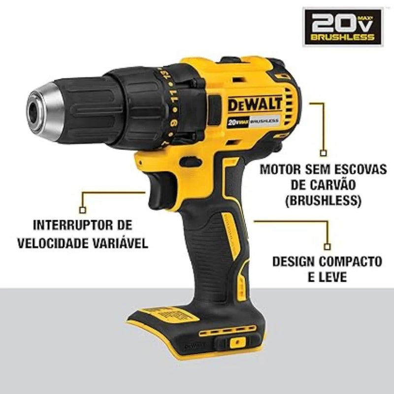 PARAFUSADEIRA 20V DCD7781D2BR MAX C/ 2 BATERIAS 2AH + CARREGADOR E MALETA 220V