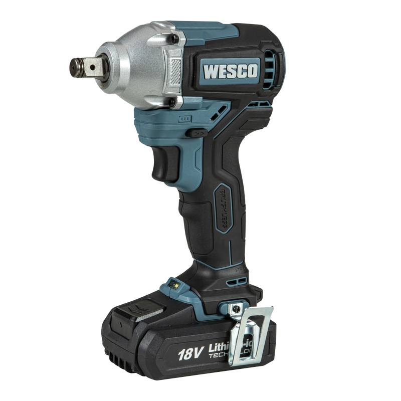CHAVE DE IMPACTO 18V WS2382K2 BRUSHLESS 2BAT C/MALETA WESCO 220V